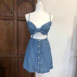 Reformation Denim Apron Dress